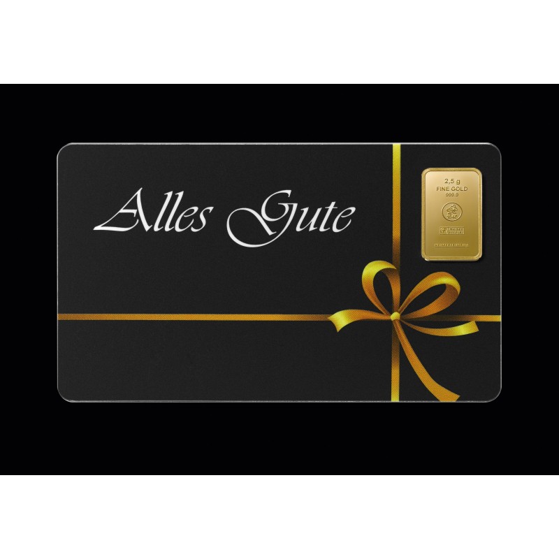 2.5g Gold Geschenkkarte Alles Gute | Goldbarren 999.9 kaufen | Wiesbaden