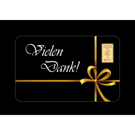 1g Gold Geschenkkarte Vielen Dank! | Goldbarren 999.9 kaufen | Wiesbaden