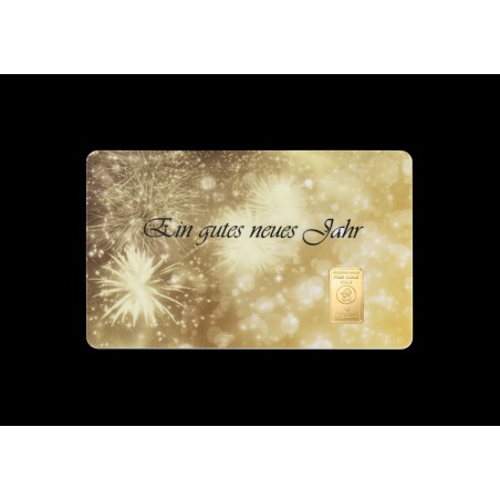 1g Gold Geschenkkarte Ein gutes Neues Jahr | Goldbarren 999.9 kaufen | Wiesbaden