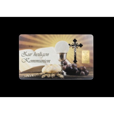 1g Gold Geschenkkarte Zur heiligen Kommunion | Goldbarren 999.9 kaufen | Wiesbaden